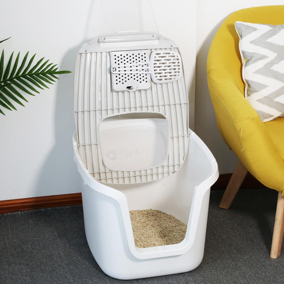 Molded Cat Litter Box with Scoop I8465
