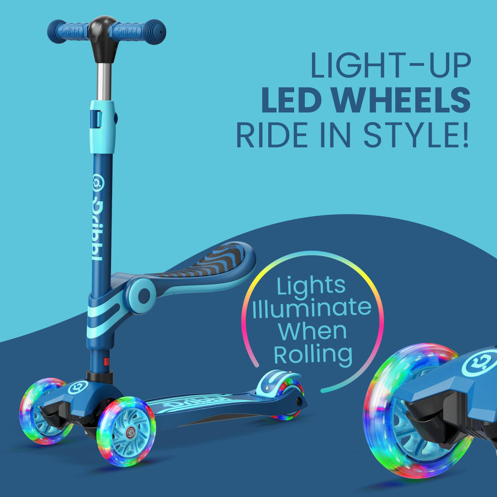 Blue 3 Wheel Scooter with Seat for Kids D685