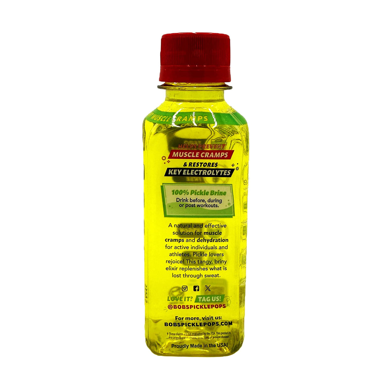 Electrolyte Pickle Shot Zero Caffeine & Gluten-Free 6.3 Oz (Pack of 18, Dill Pickle) H7887