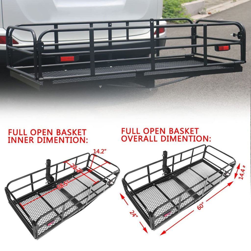 Heavy Duty Folding Hitch Mount Cargo Carrier 60" x 24" x 14.4" D2213