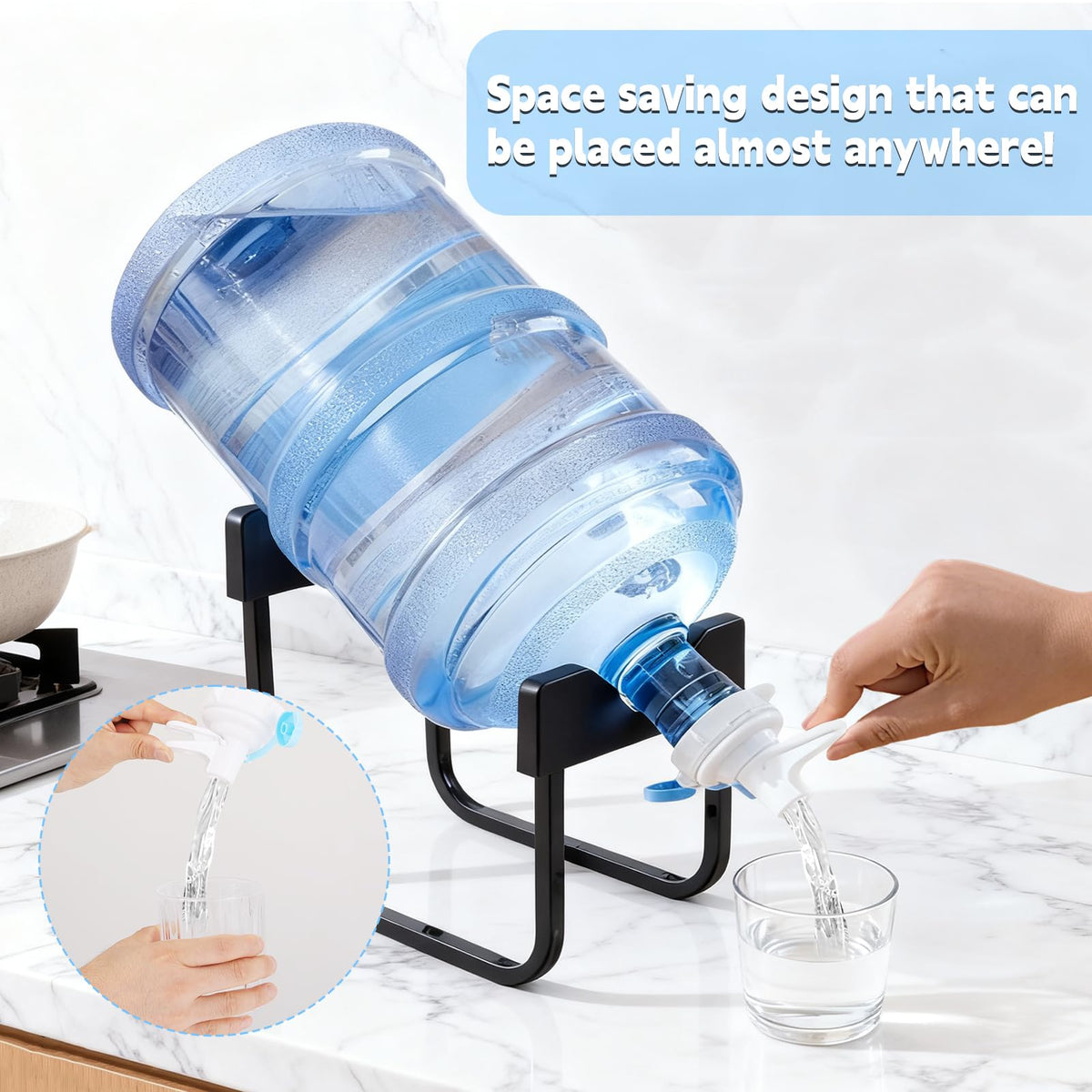 3-5 Gallon Water Jug Stand with Dispenser Valves I705038