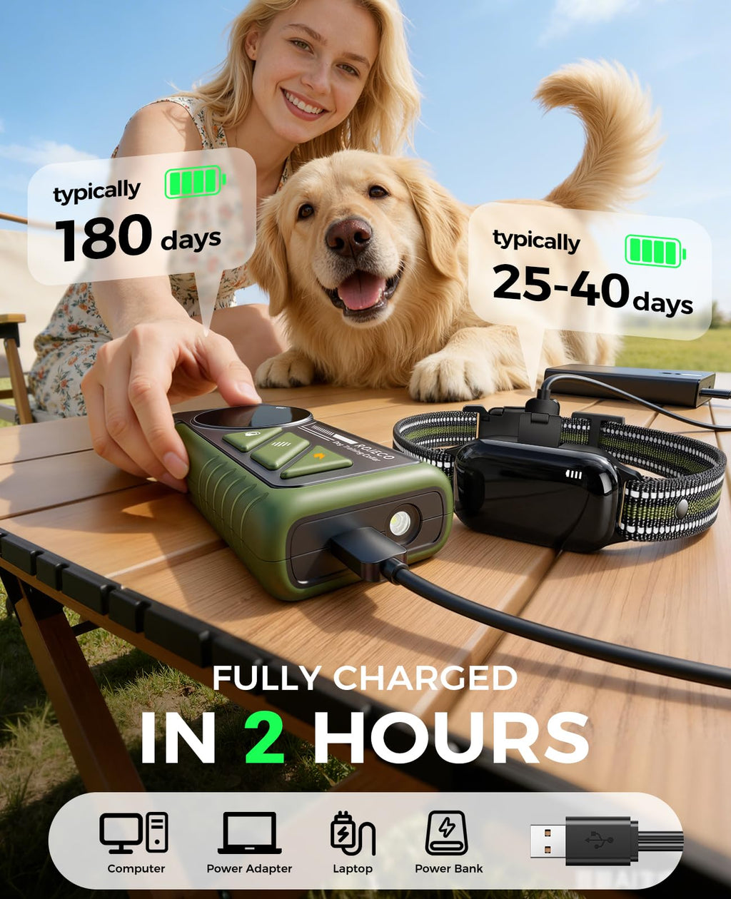 2-in-1 Dog Shock Collar & Bark Collar Q33578
