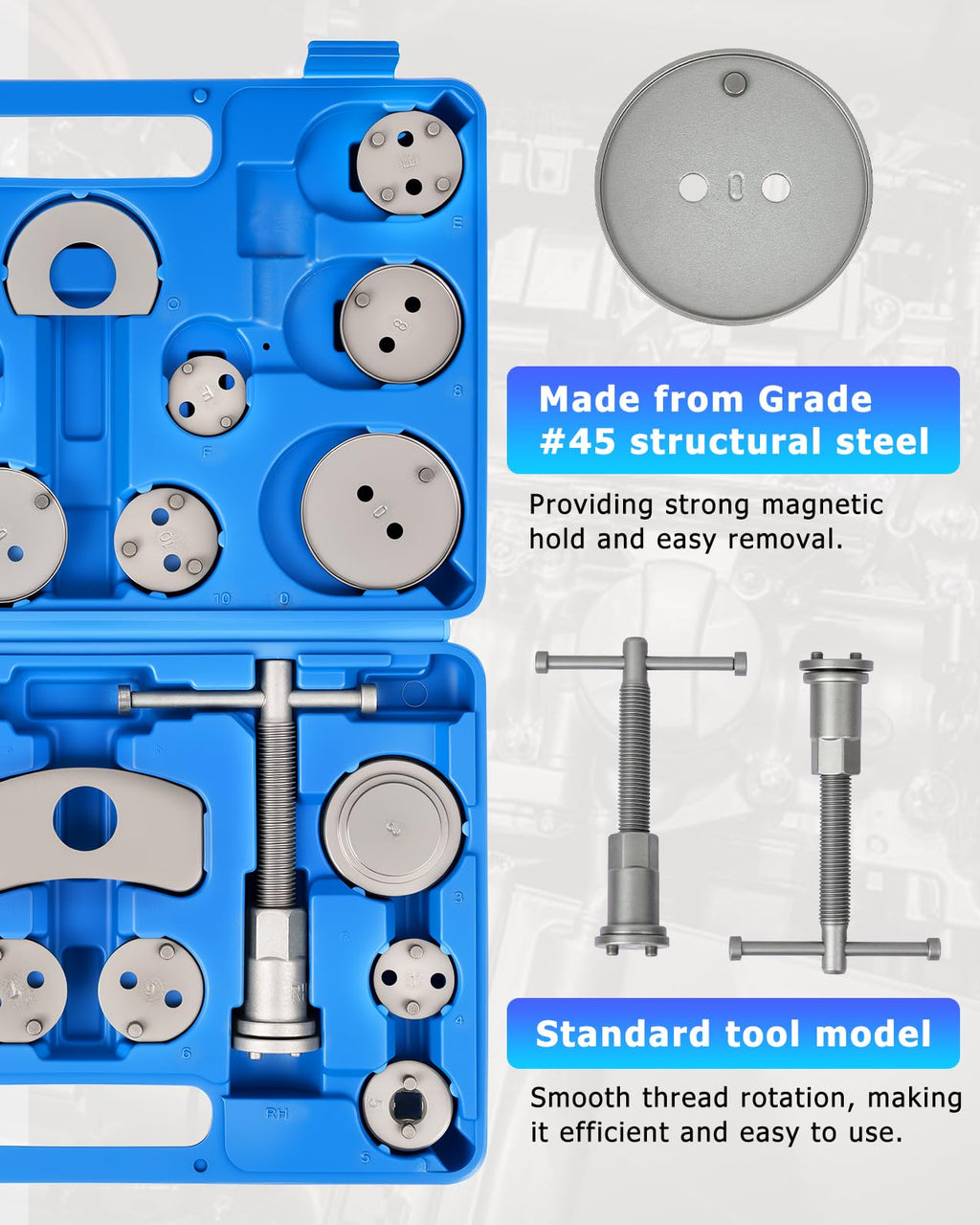 Disc Brake Caliper Piston Rewind Tool Kit Set M364