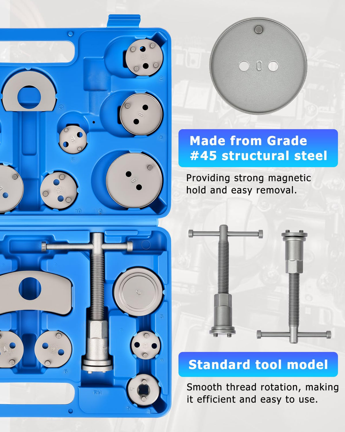 Disc Brake Caliper Piston Rewind Tool Kit Set M364