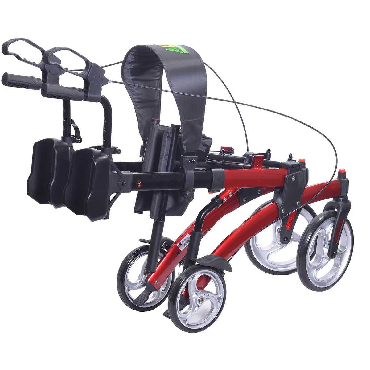 Red Aluminum Rollator with Loop Brakes V50332