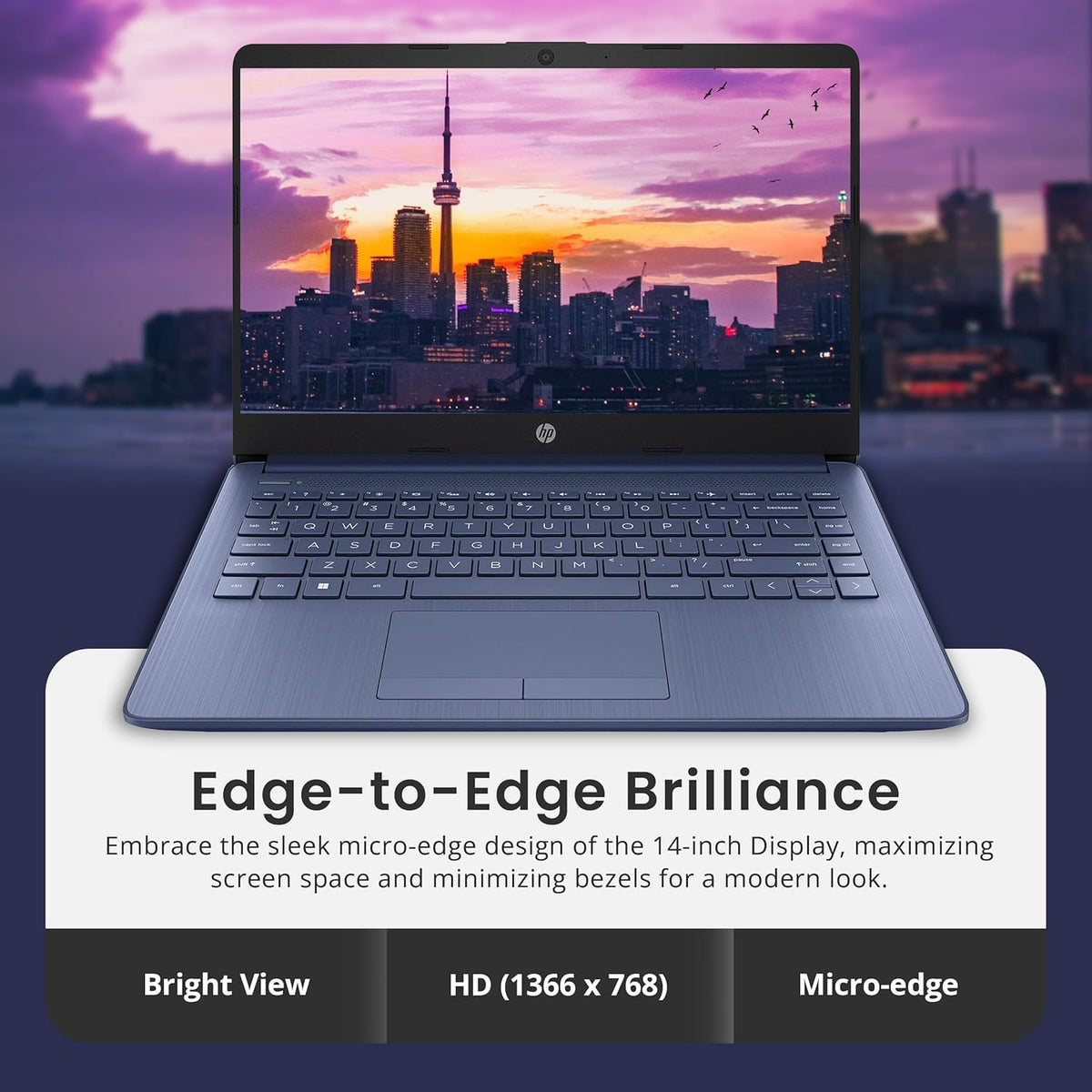 14" Ultral Light Thin Laptop, Quad-Core Intel Celeron, 16GB RAM, 564GB, Windows 11 S, Royal Blue T111238