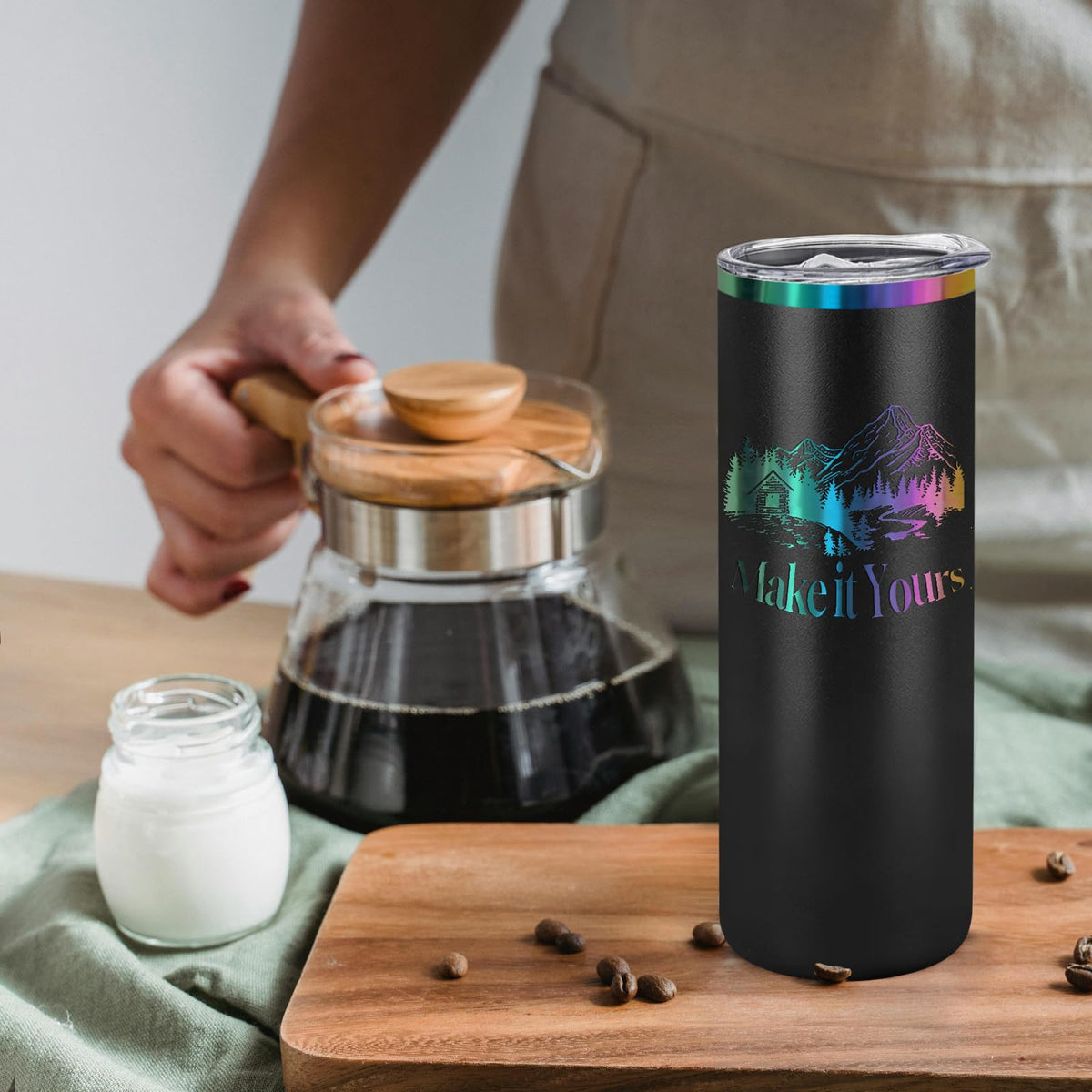 16 Pack Rainbow Plated Stainless Steel Tumbler 20oz J409424