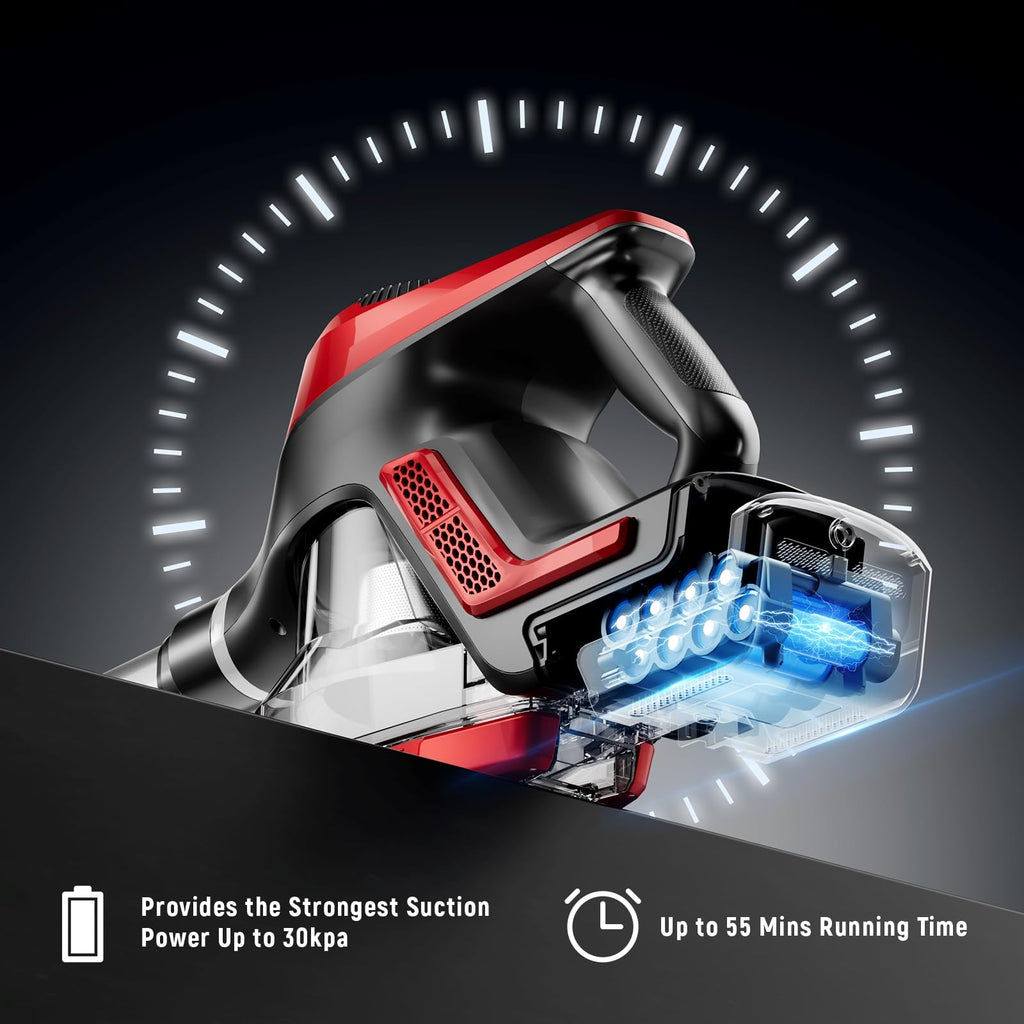 Cordless Stick Vacuum 45Kpa 1.5L Lightweight Handheld Vacuum A835