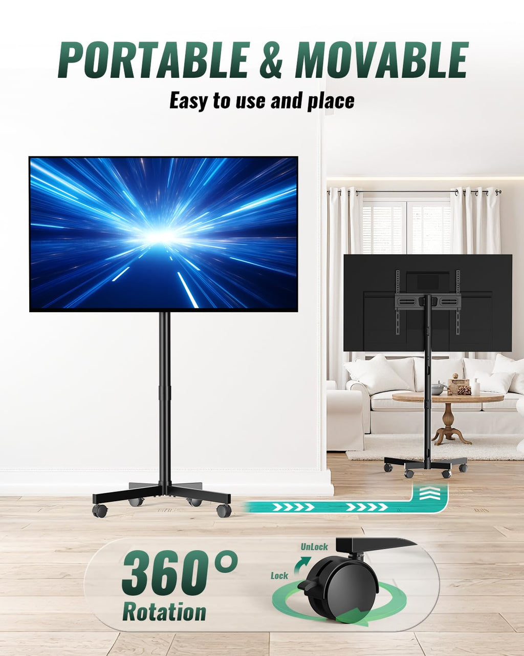 Rolling TV Stand on Wheels for 23-60 Inch TV P352880