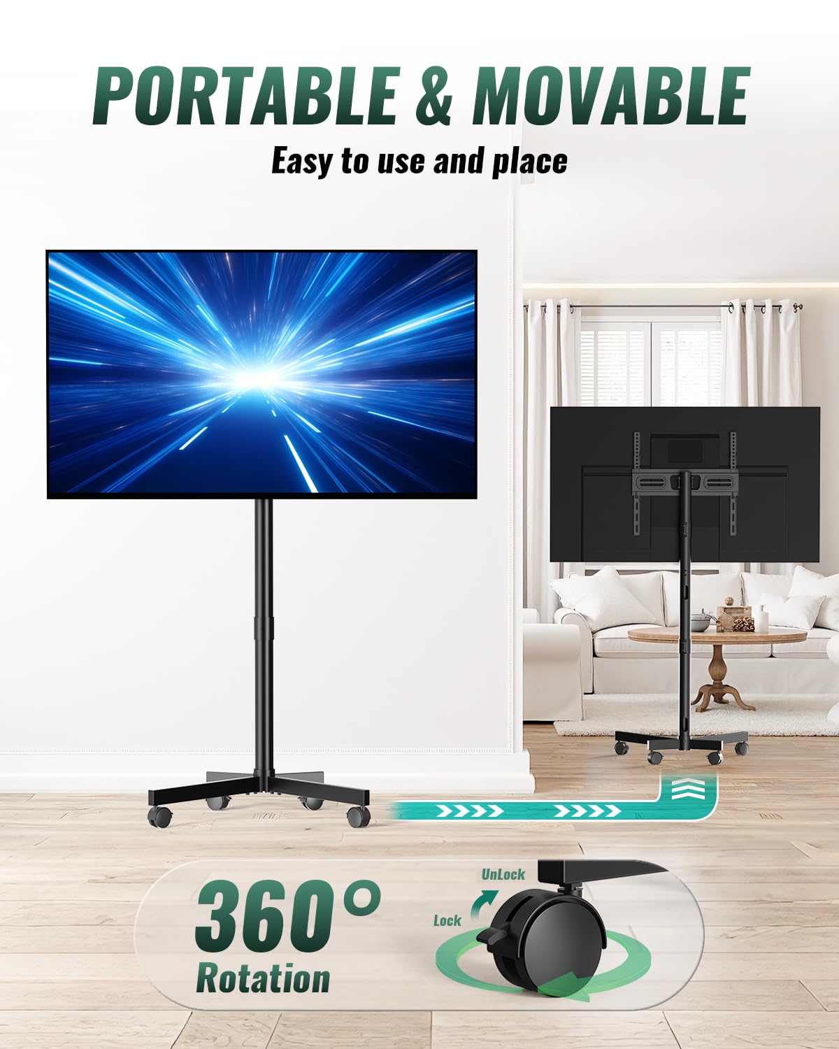 Rolling TV Stand on Wheels for 23-60 Inch TV P352880