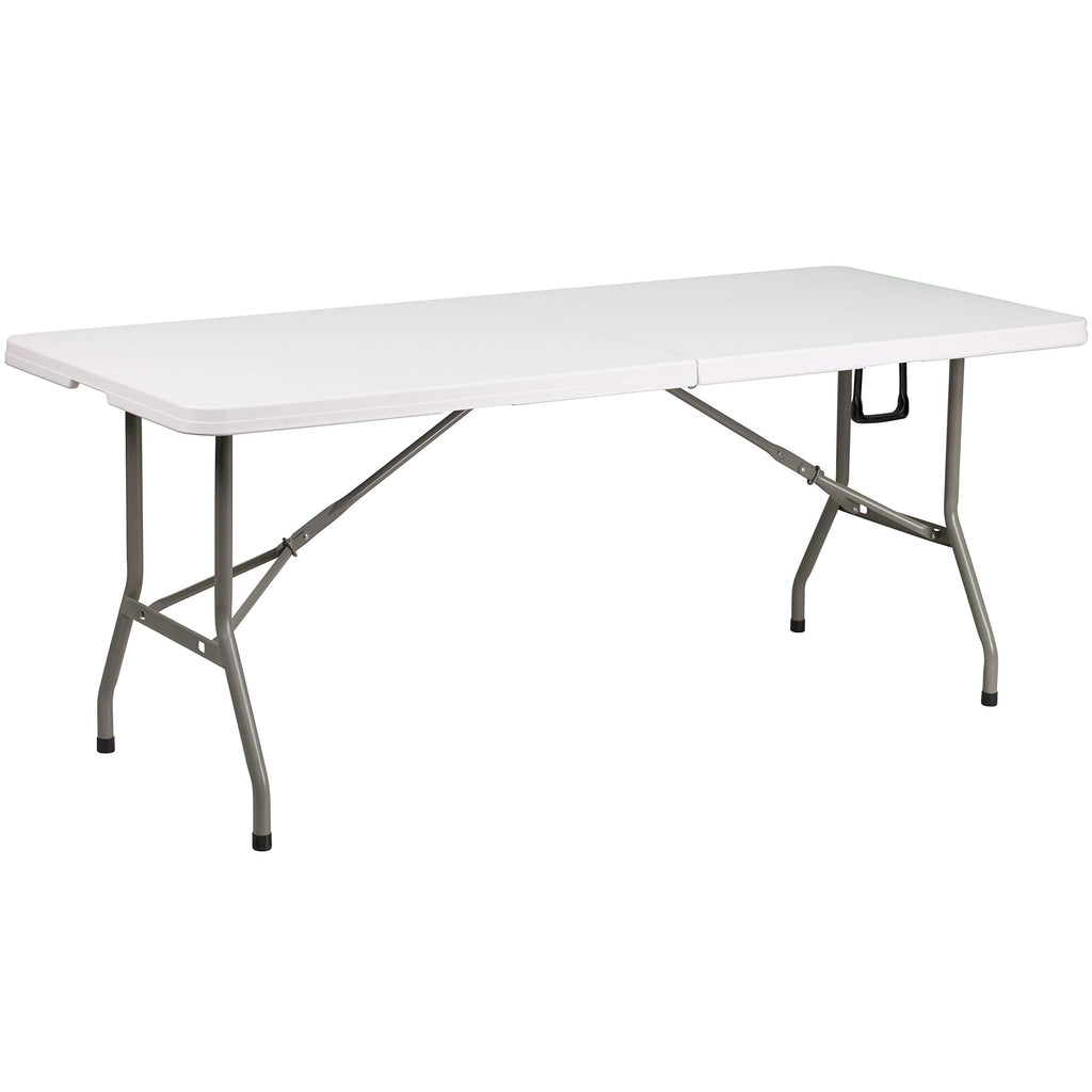 White 6-Foot Bi-Fold Plastic Folding Table X8536