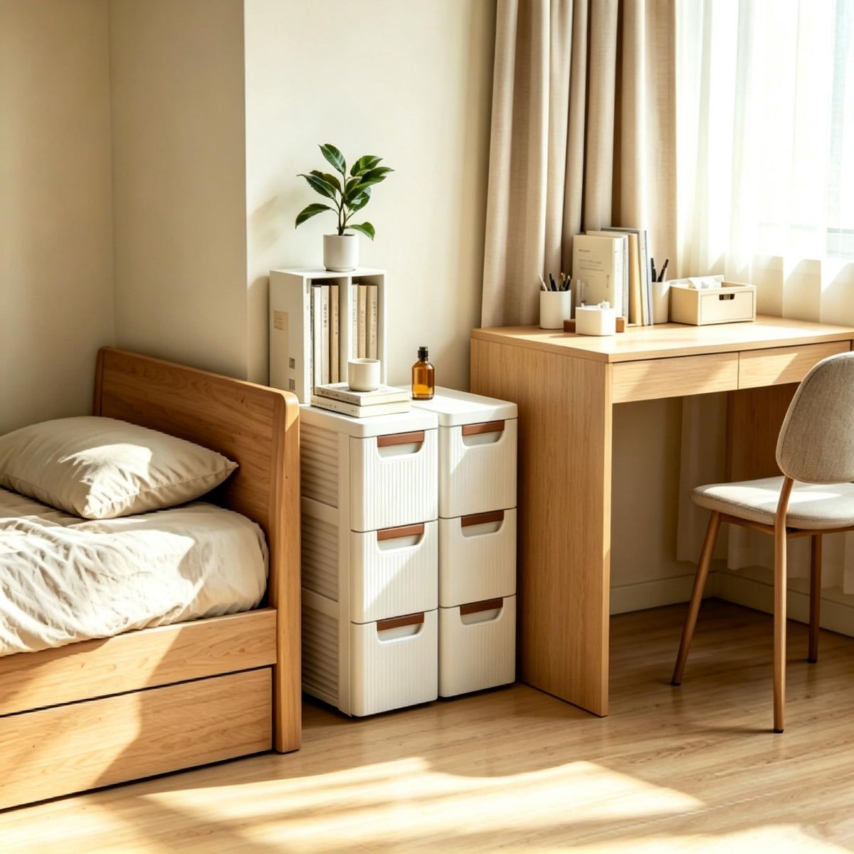 White 3 Drawer Narrow Storage Cabinet A46685
