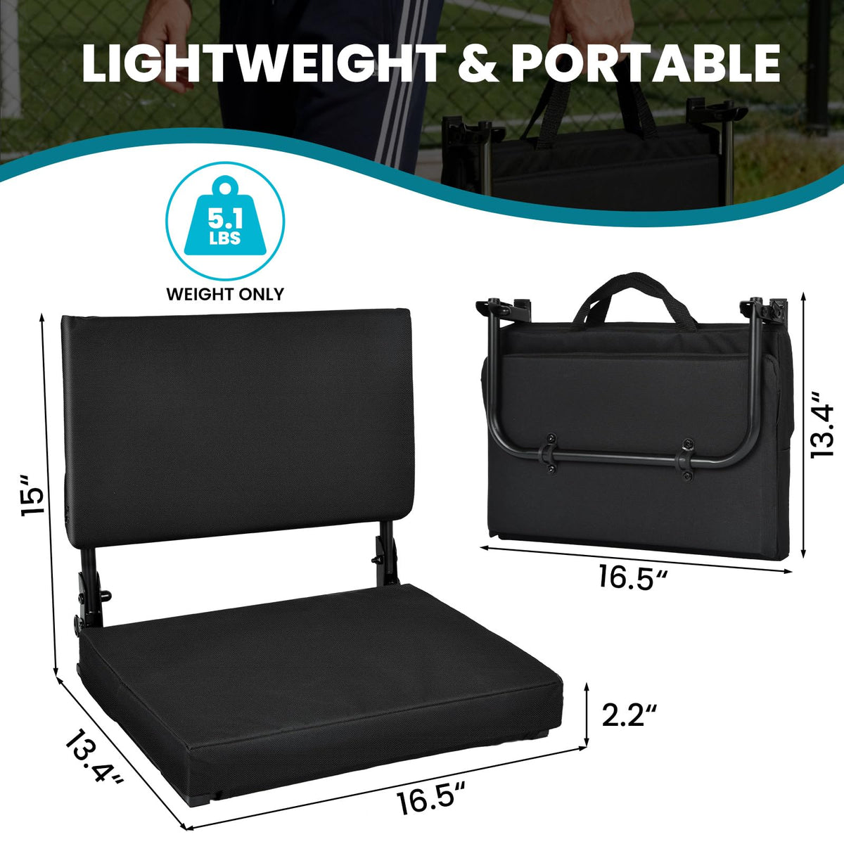 Foldable Padded Stadium Seats with Back Support S272371