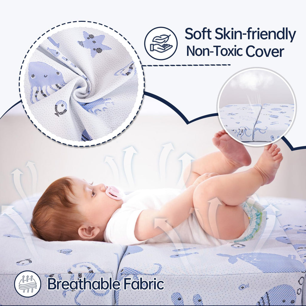 Dual Sided Soft & Firm Memory Foam Trifold Pack and Play Mattress X94030