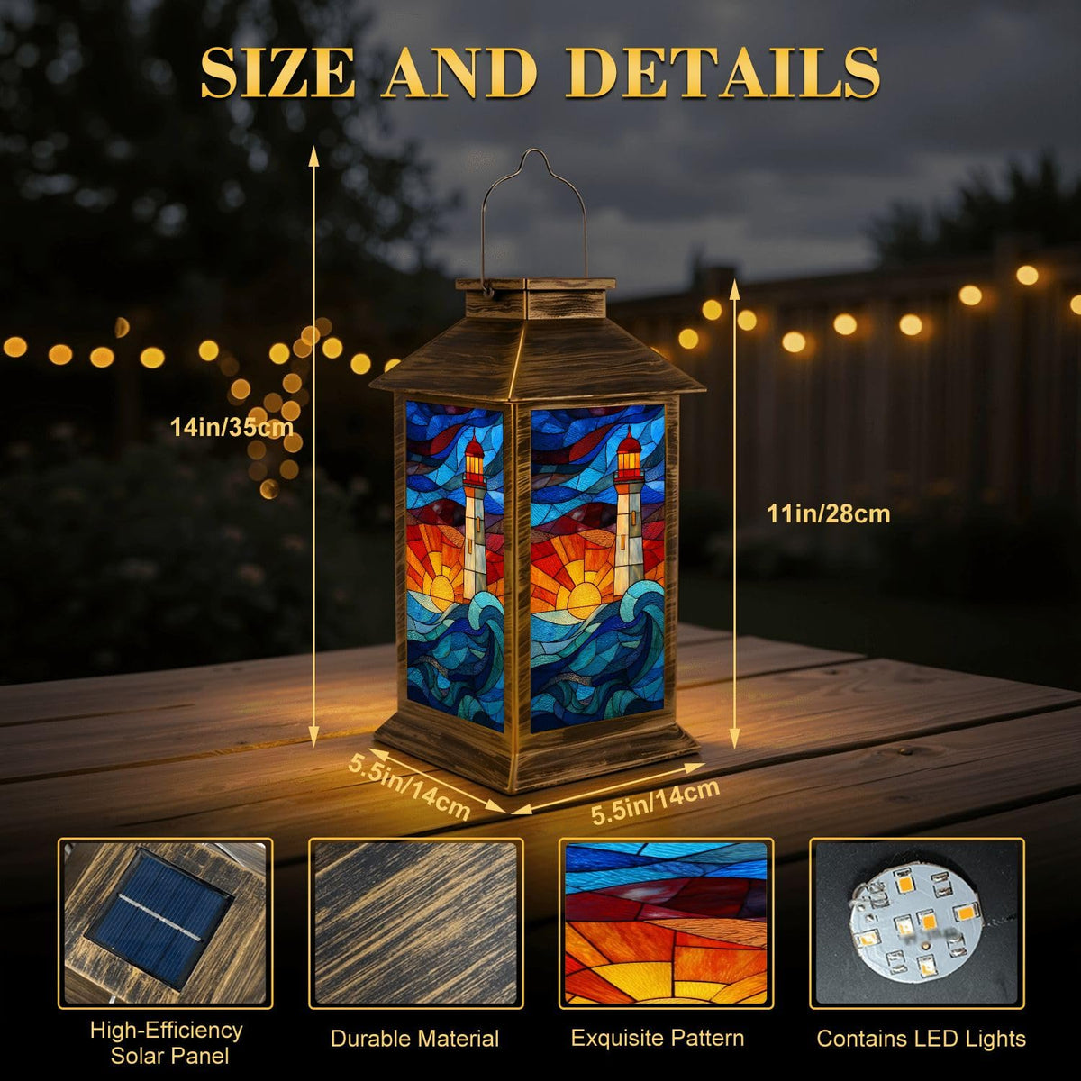 Solar Powered Waterproof Outdoor Hanging Lantern V9569