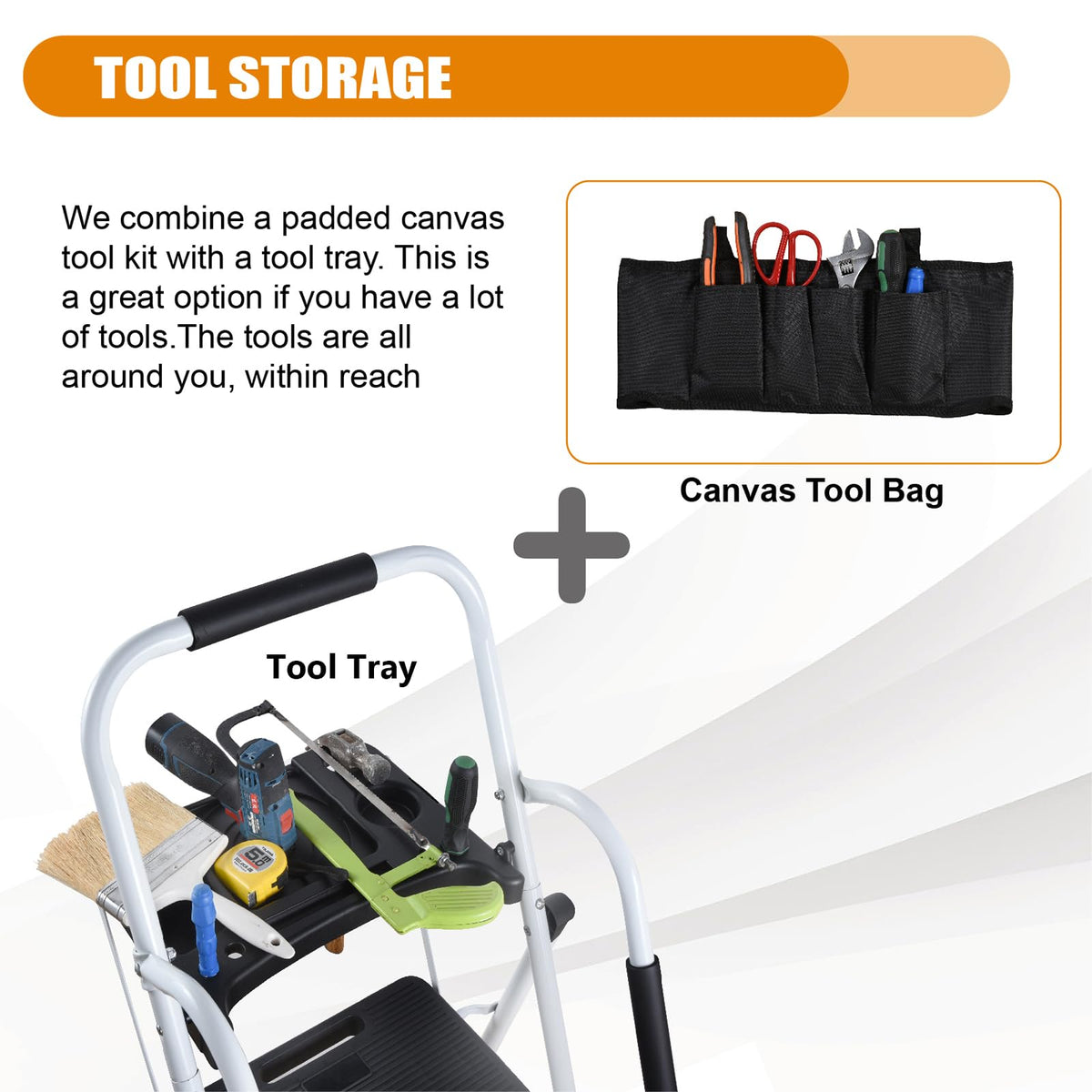 4 Step Ladder with Handrails 330lbs Capacity P5735