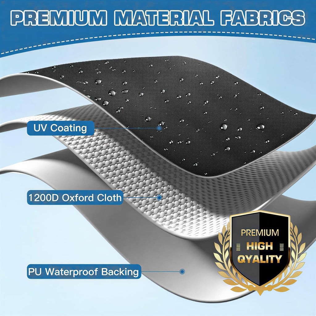 1200D Heavy Duty Waterproof Boat Cover 14-16ft Black P113