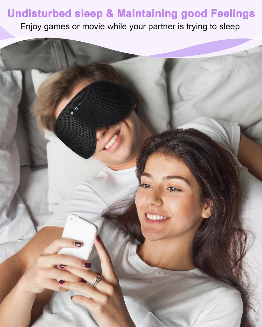 3D Contoured Sleep Mask with Bluetooth Headphones B3748