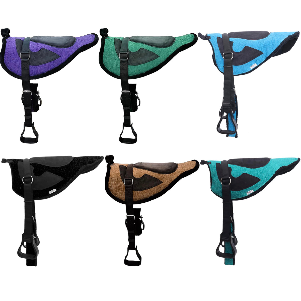 Suede Bareback Pad with Girth & Stirrups B147