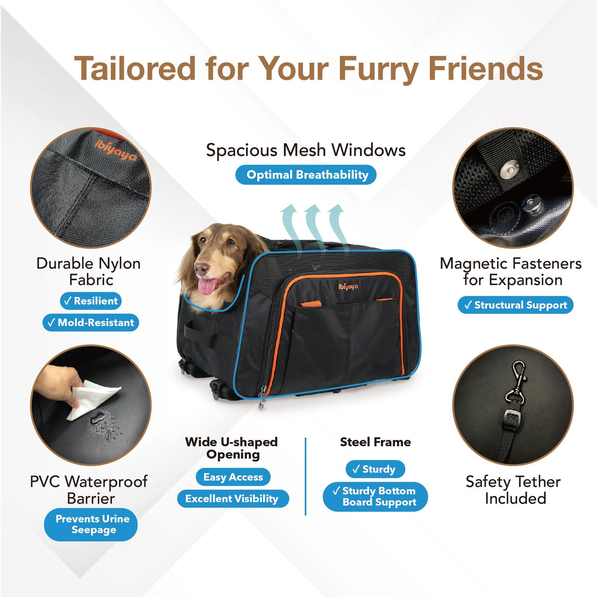 Expandable Pet Carrier for Dogs and Cats V867078