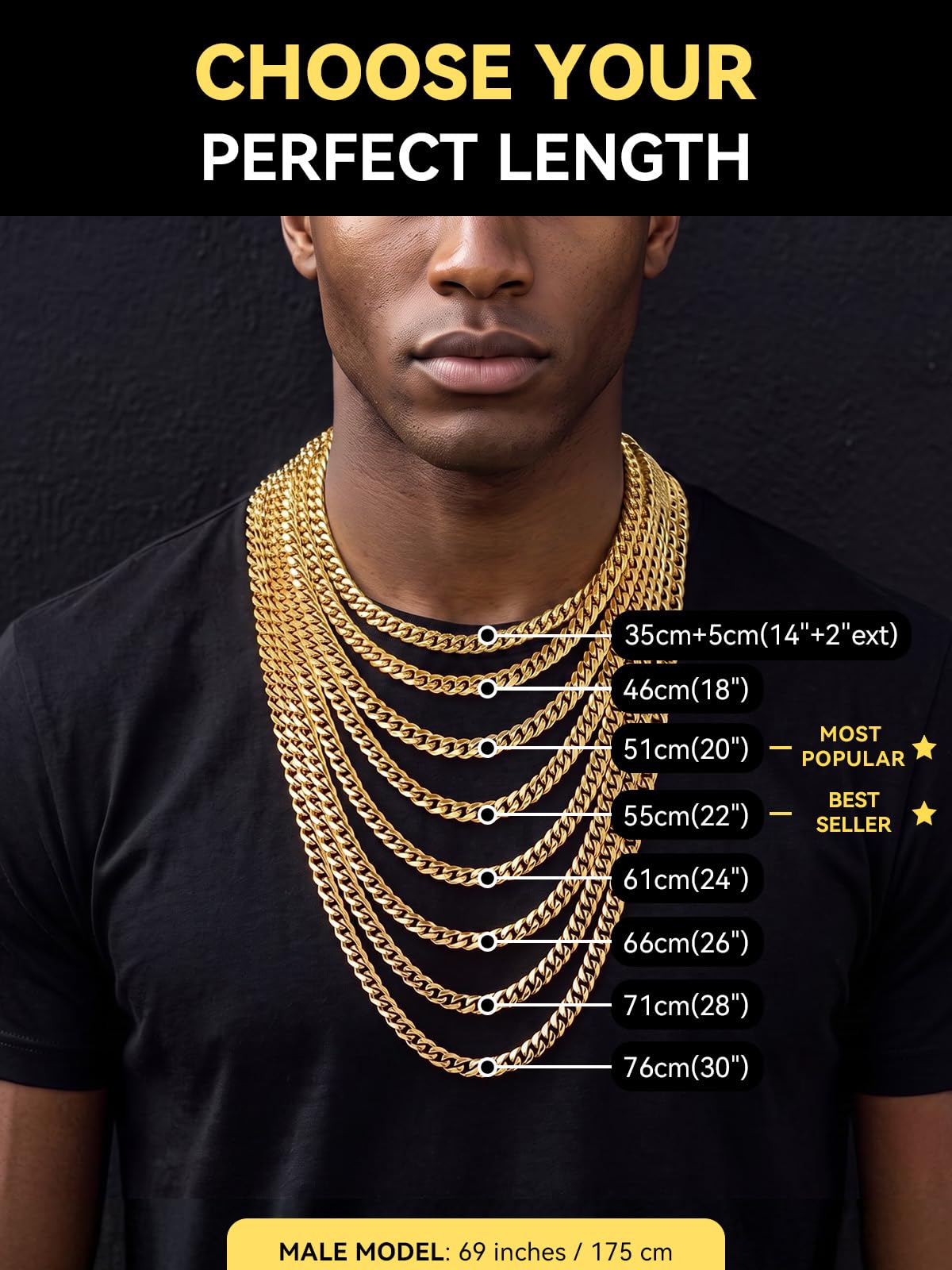 Stainless Steel Cuban Link Chain Necklace H24723