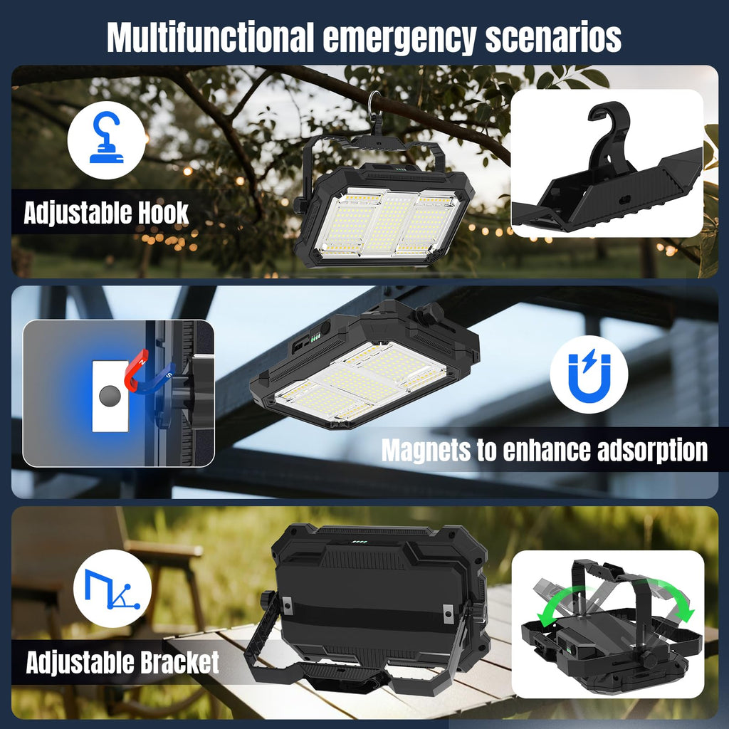 400W 32000LM Rechargeable Magnetic LED Work Light J7460