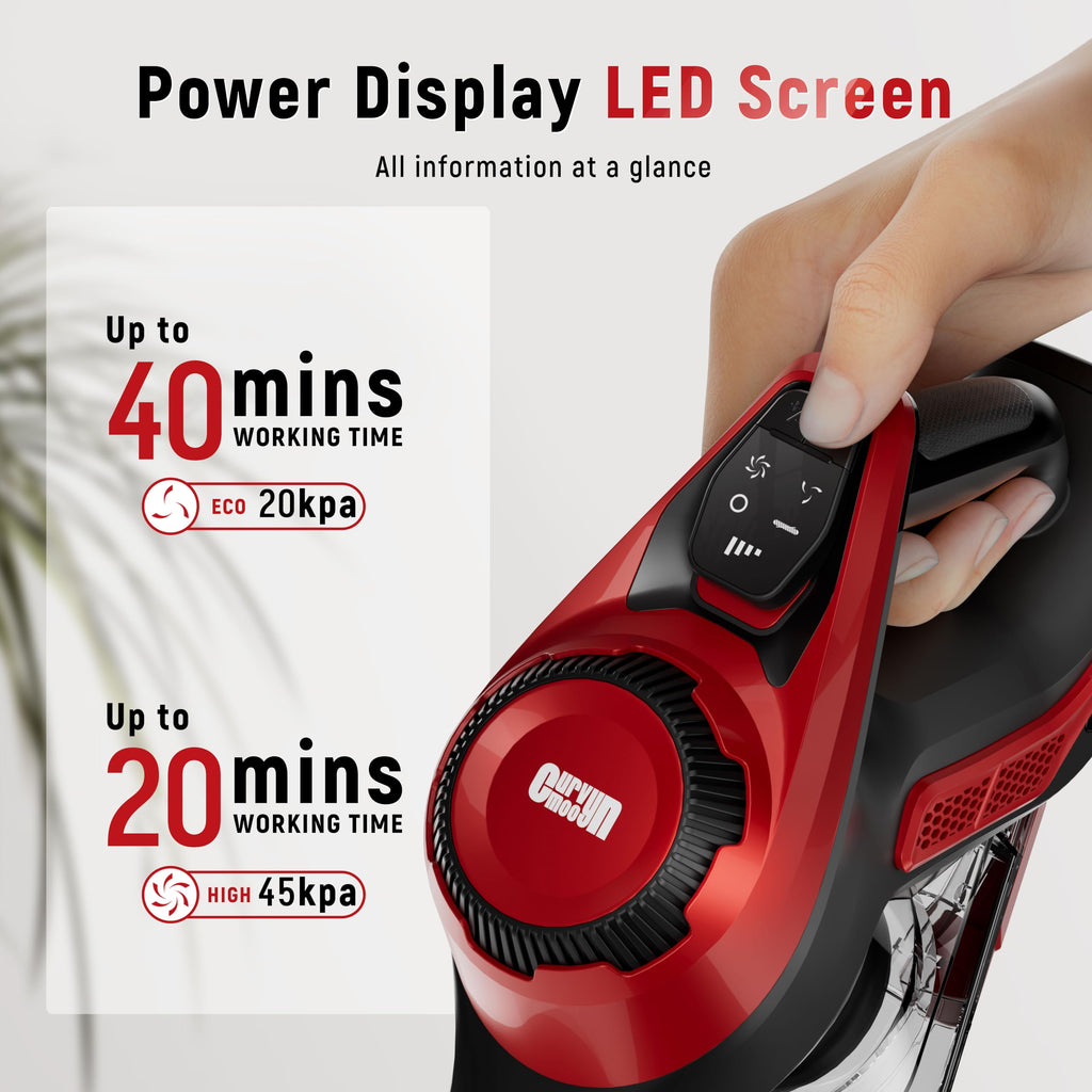 Cordless Stick Vacuum 45Kpa 1.5L Lightweight Handheld Vacuum A835
