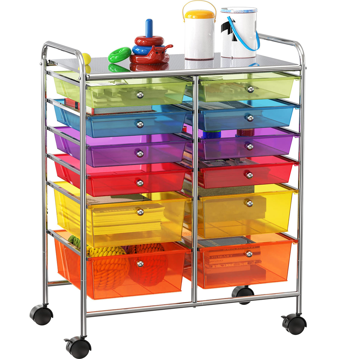 12 Drawers Rolling Utility Cart Organizer S19329
