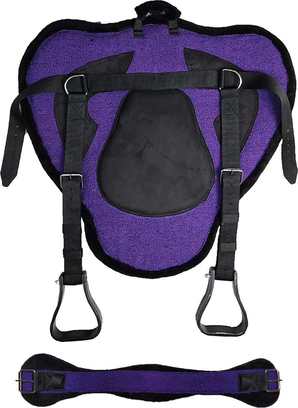 Suede Bareback Pad with Girth & Stirrups B147
