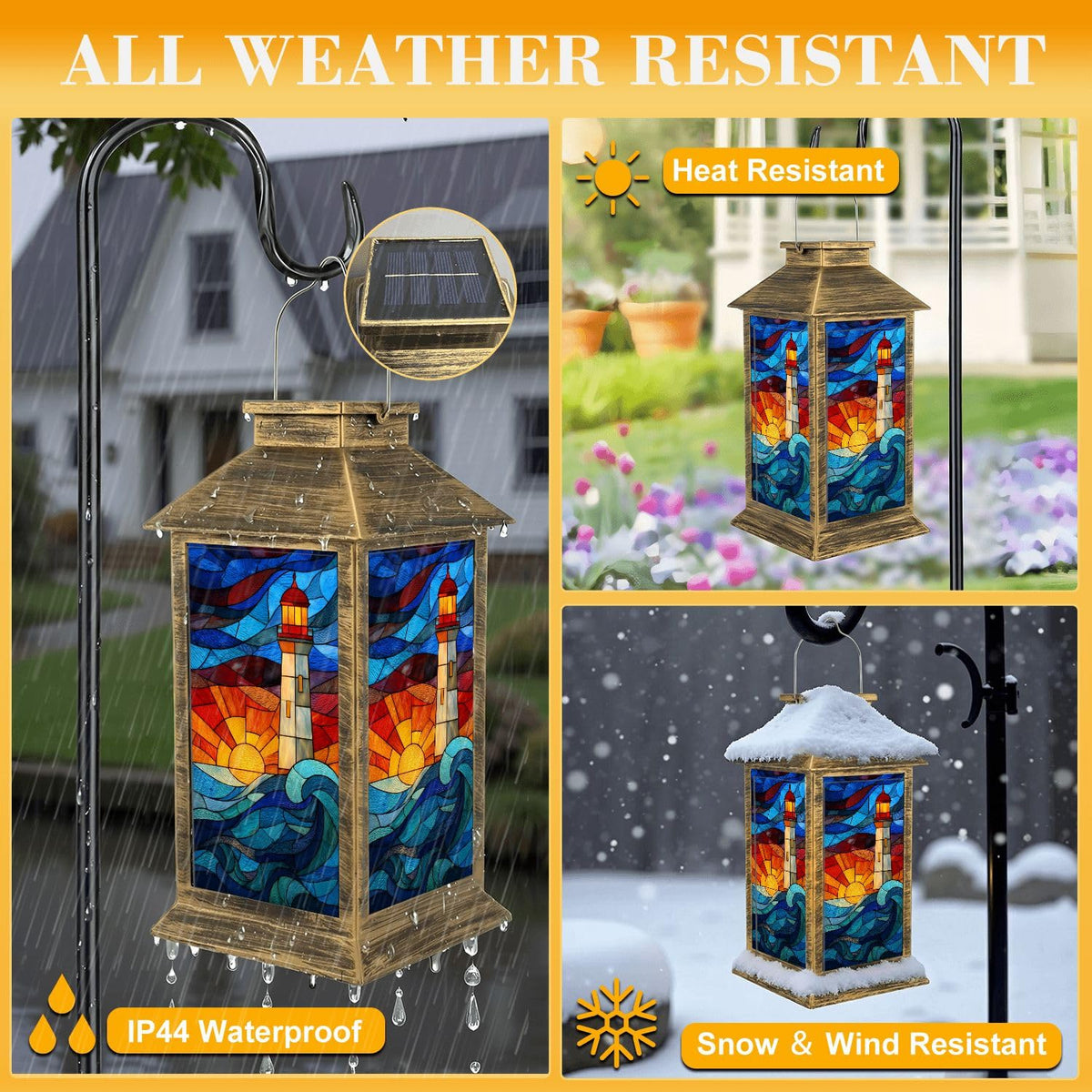 Solar Powered Waterproof Outdoor Hanging Lantern V9569