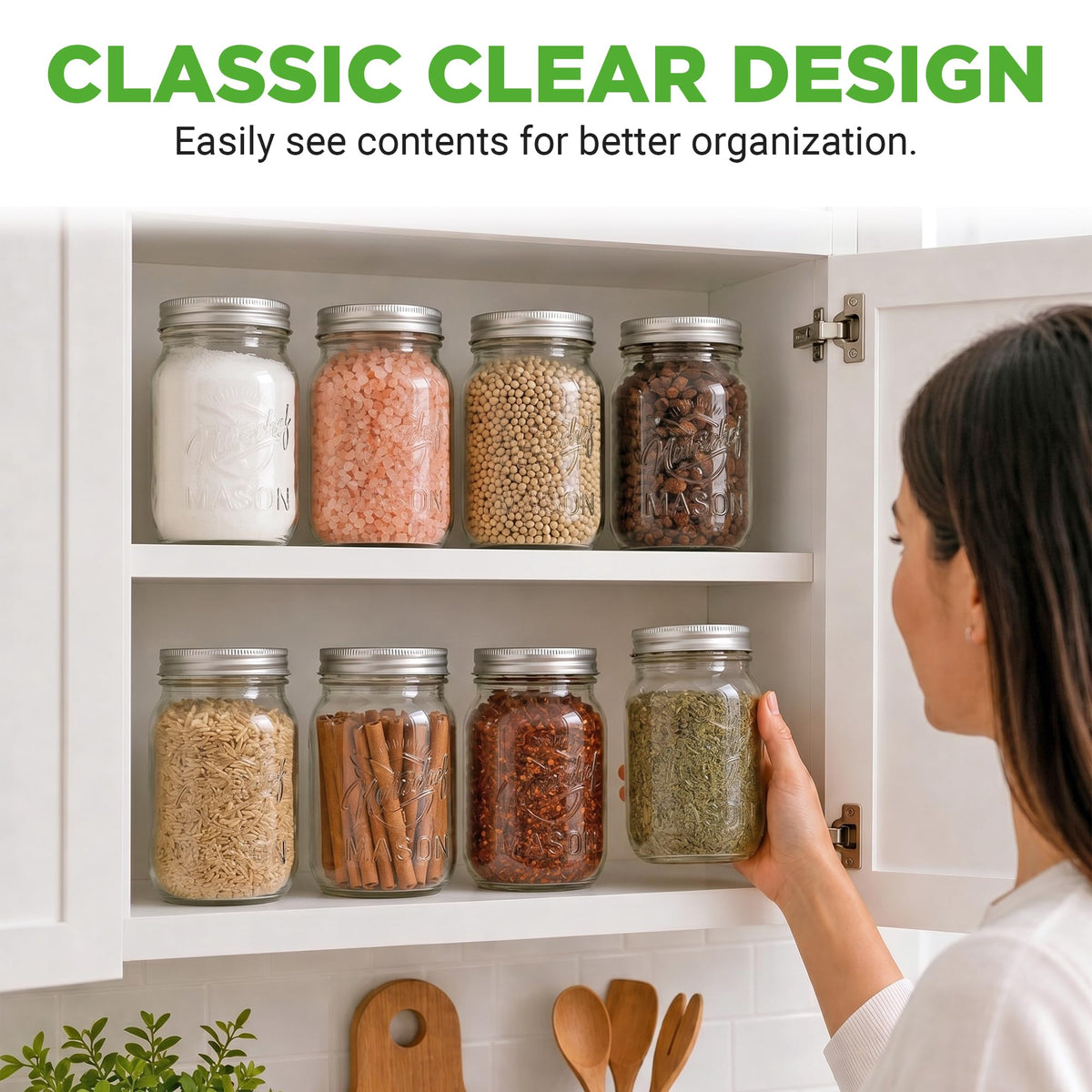 16 oz. Wide Mouth Glass Food Storage Containers with Lids, 12 Pcs V25415