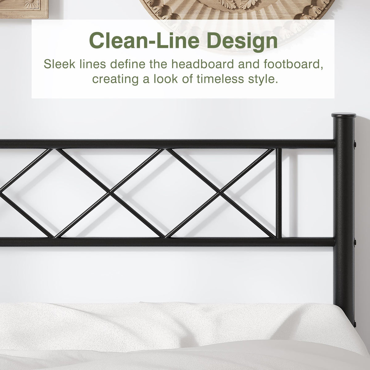 Twin Size Metal Bed Frame with Headboard V3206