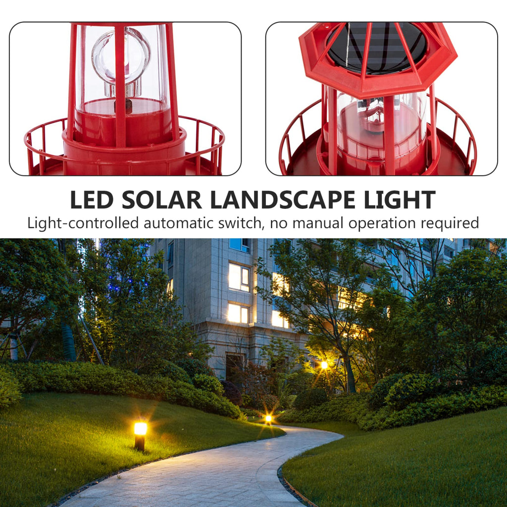 Solar Powered Lighthouse Iron Rotating Solar Light U942
