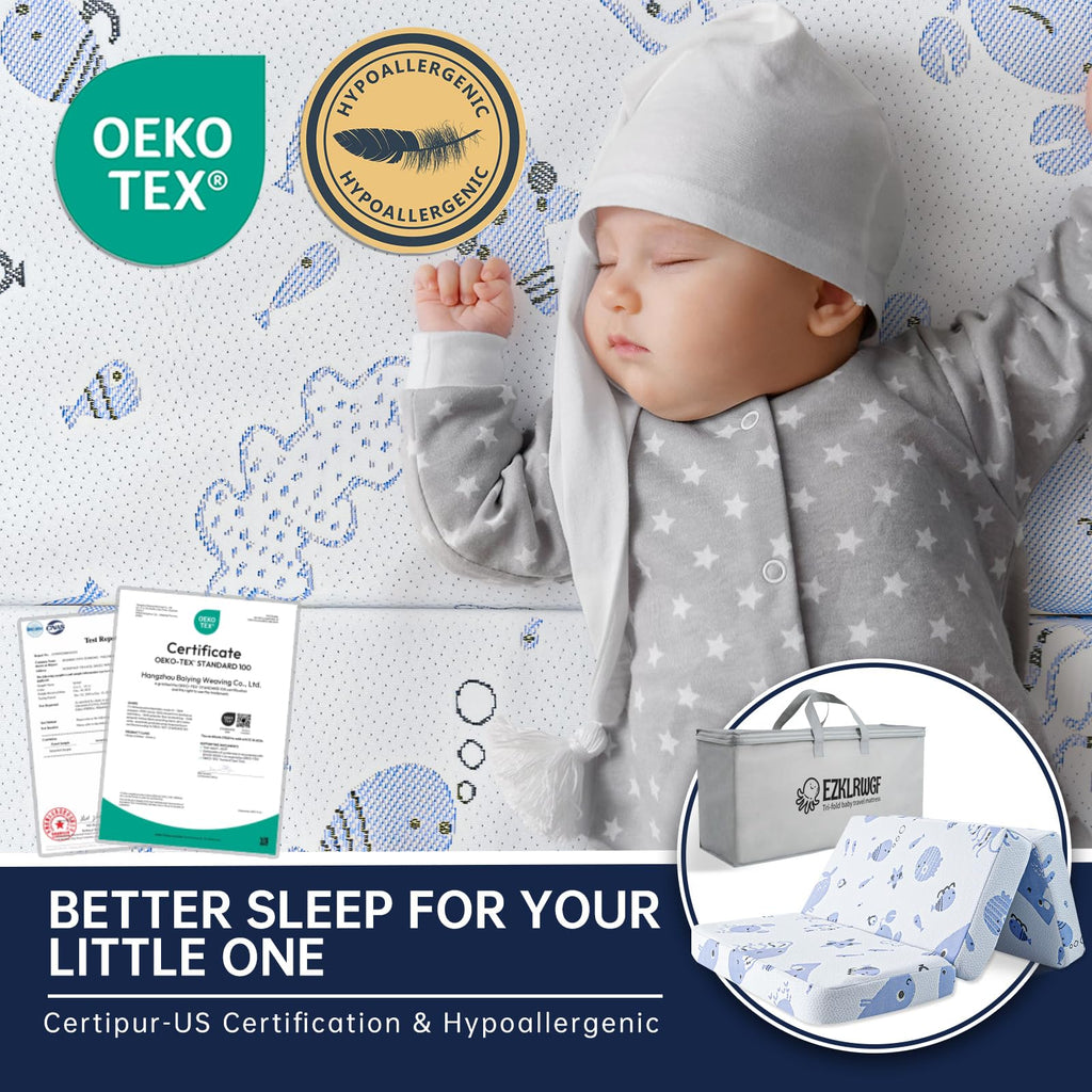 Dual Sided Soft & Firm Memory Foam Trifold Pack and Play Mattress X94030