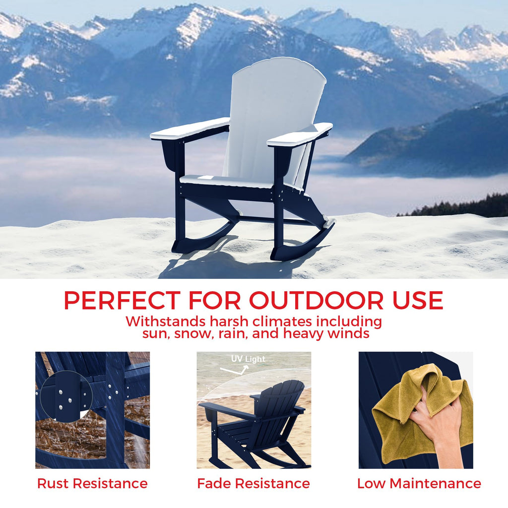 Navy Blue HDPE Adirondack Chair E6015
