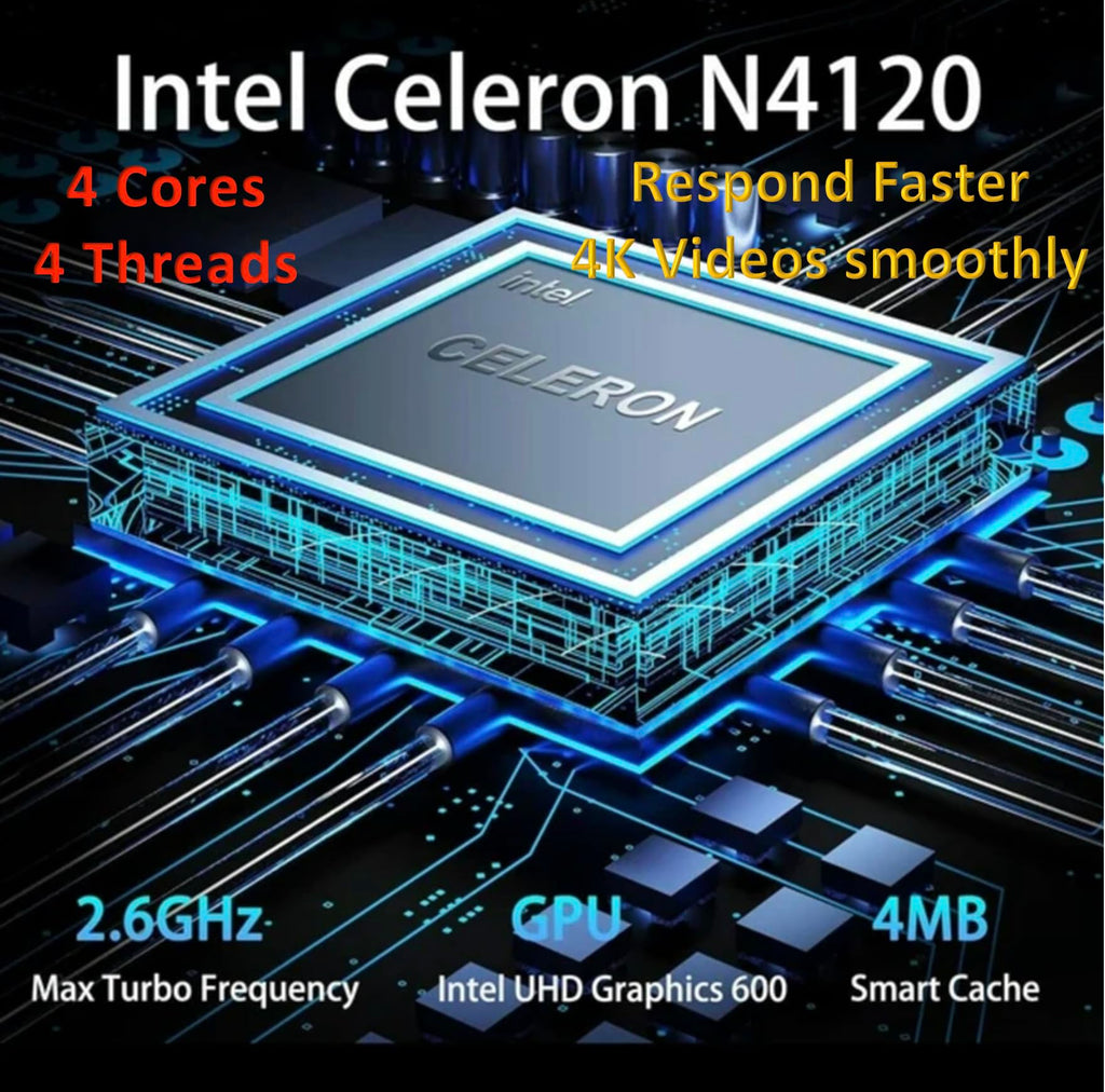 14" Ultral Light Thin Laptop, Quad-Core Intel Celeron, 16GB RAM, 564GB, Windows 11 S, Royal Blue T111238
