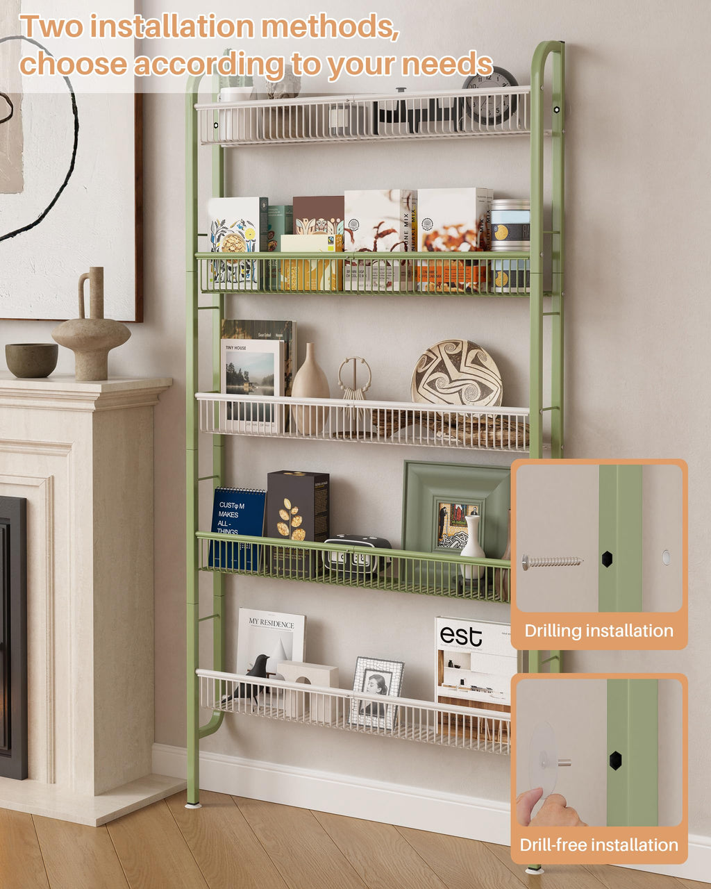 Narrow 5-Tier Bathroom Storage Rack N752565