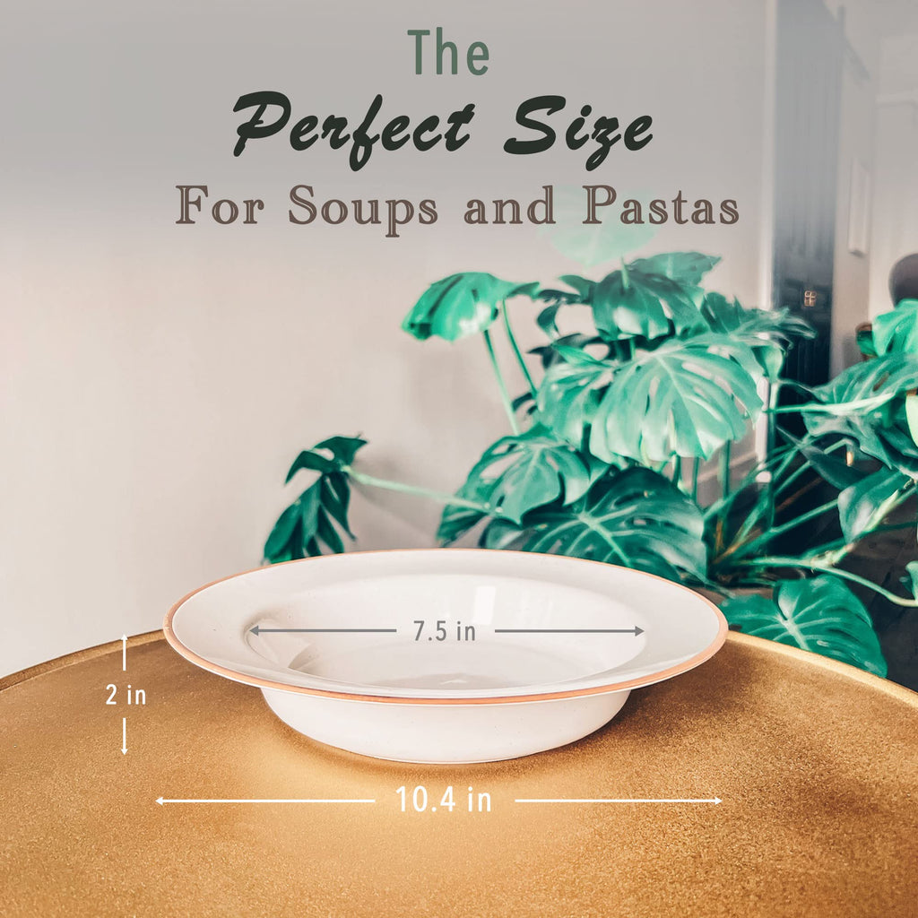 Ceramic Wide Rimmed Soup Bowl 25oz Set of 4 O4633