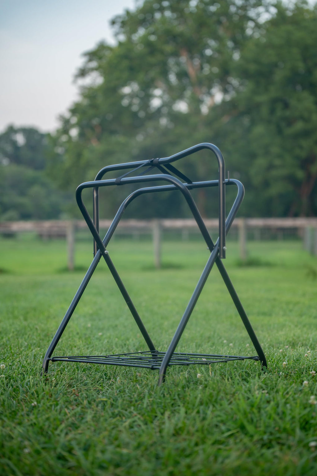 Portable Folding Saddle Rack Powder-Coated Steel U696557