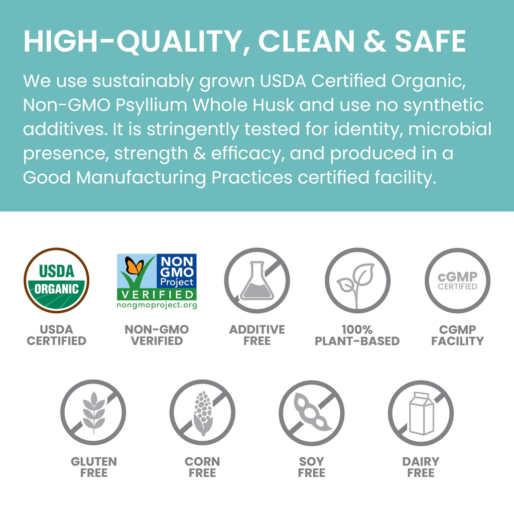 Organic Psyllium Whole Husk Fiber Supplement, Unflavored, 12 oz Z19777