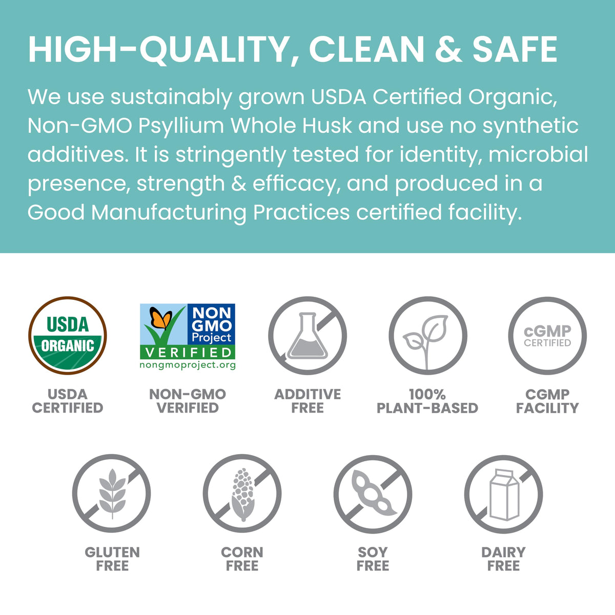 Organic Psyllium Whole Husk Fiber Supplement, Unflavored, 12 oz Z19777