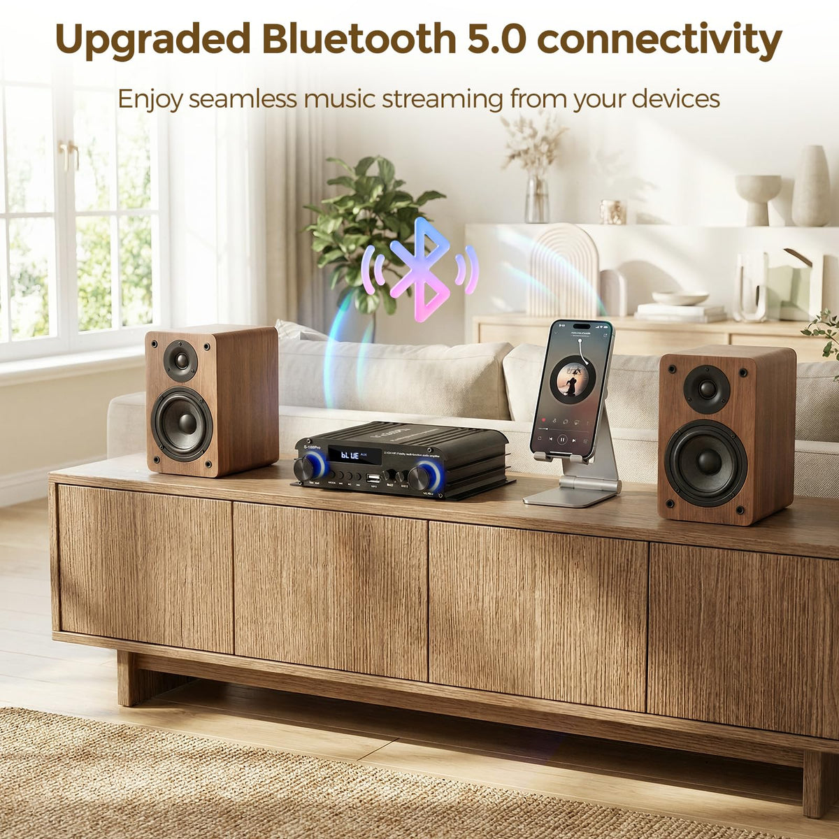 2.1 Channel Stereo Audio Amplifier Bluetooth 5.0 with Remote K286718