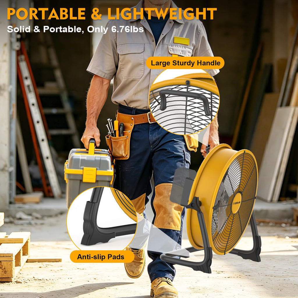 16" Battery Powered Cordless Floor Fan X2323