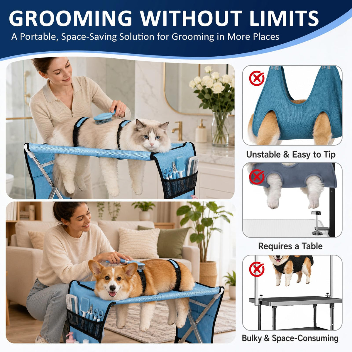 Pet Grooming Hammock with Stand K467437