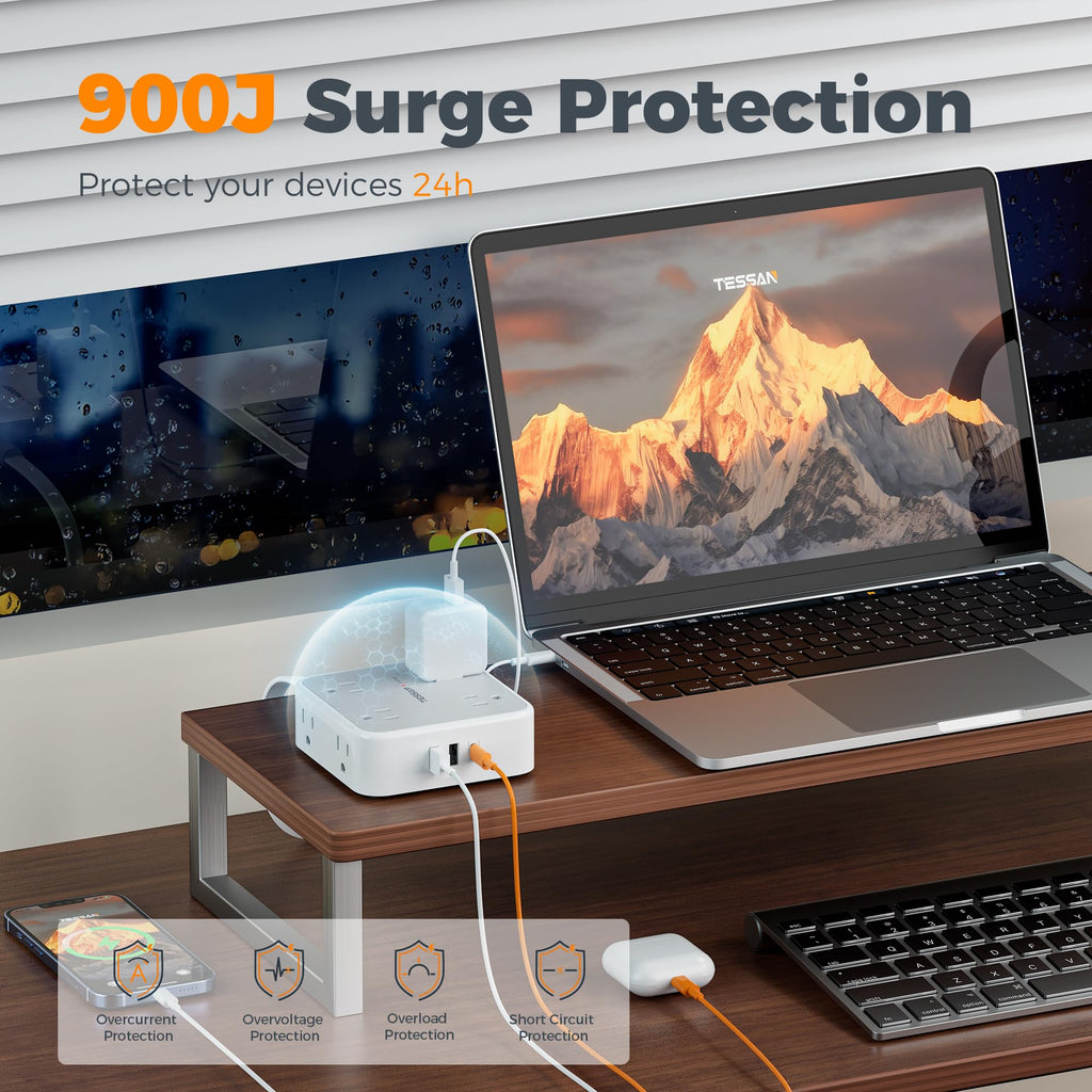 Grey 5 Ft Surge Protector Power Strip K455993