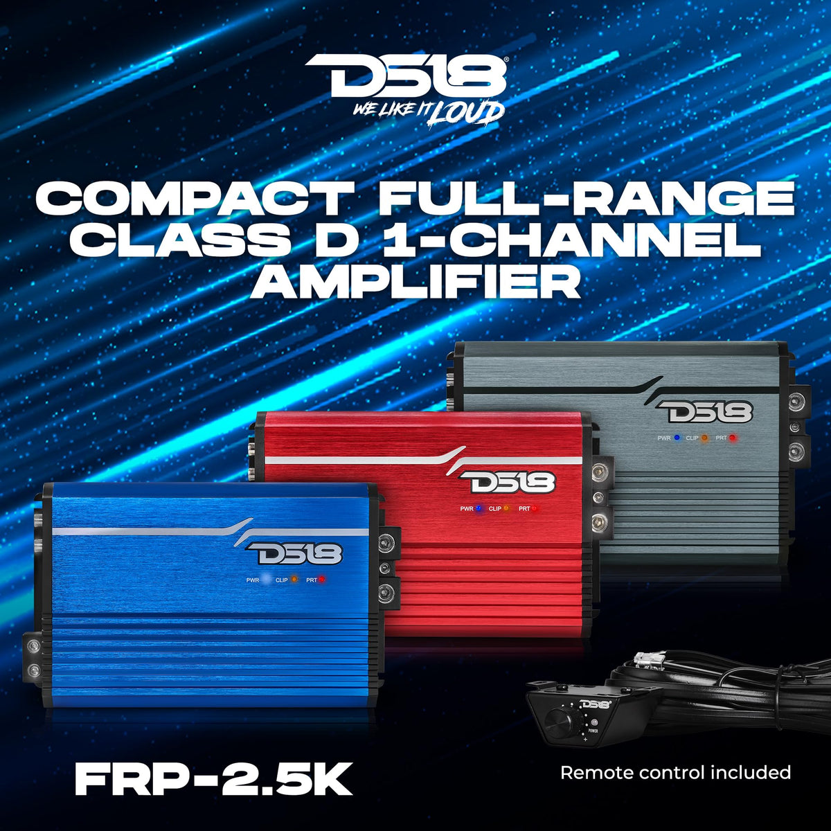 Compact Full-Range Class D 1-Channel Amplifier 2,500 Watts RMS R7871