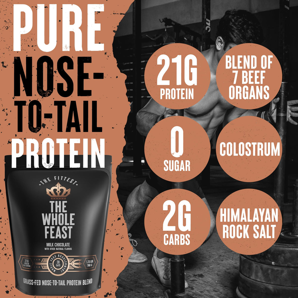 Beef Protein Powder Milk Chocolate 21g Protein B42355