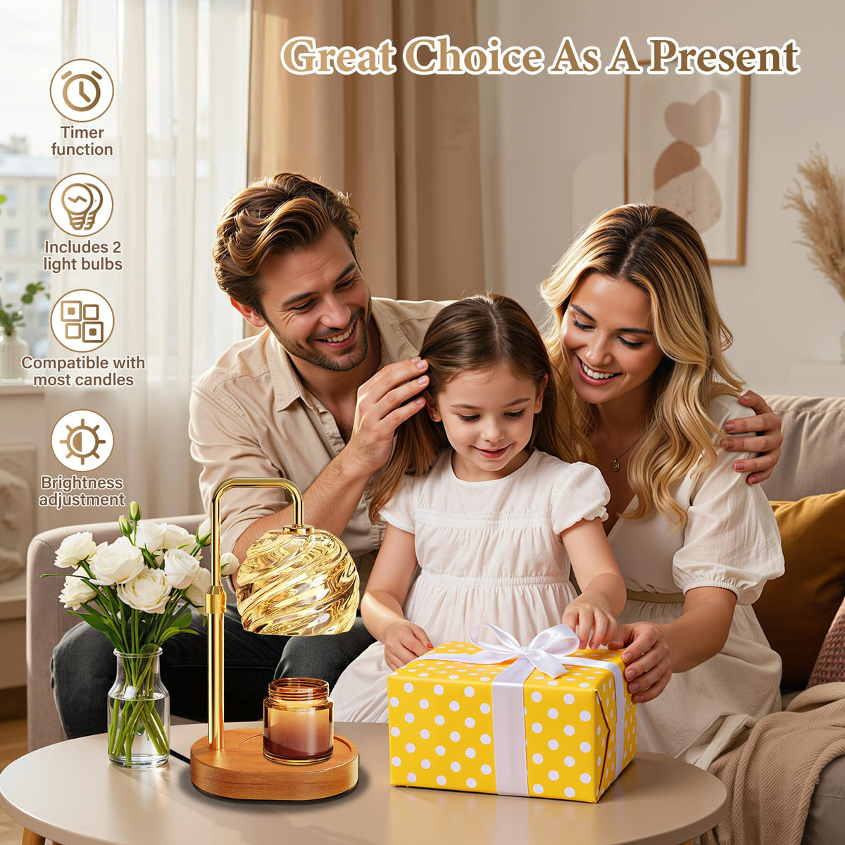 Candle Warmer Lamp with Timer Dimmable A75331