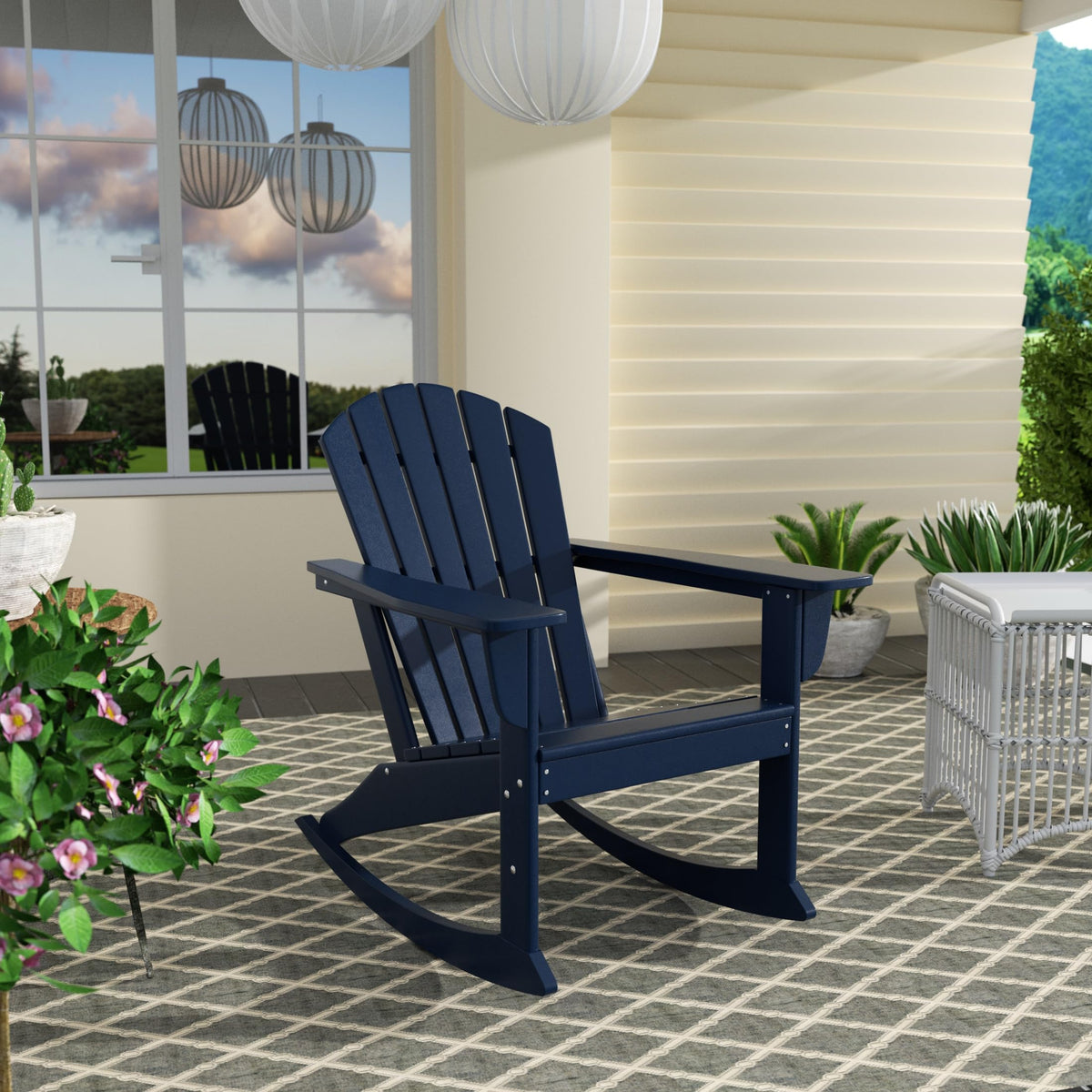 Navy Blue HDPE Adirondack Chair E6015