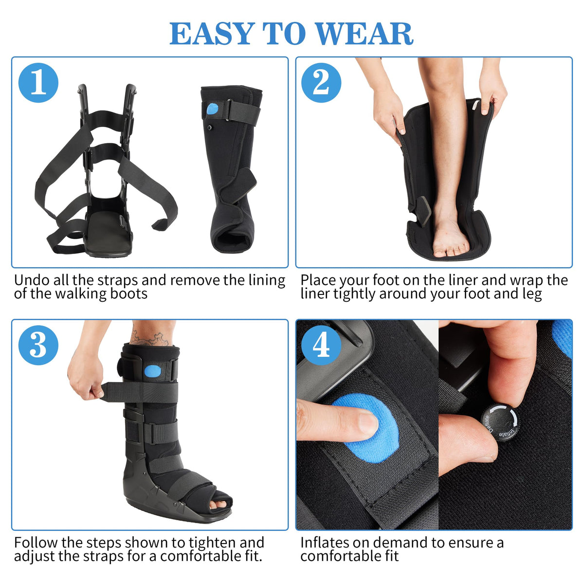 Tall Fracture Walking Boot with Air Bladders V319204
